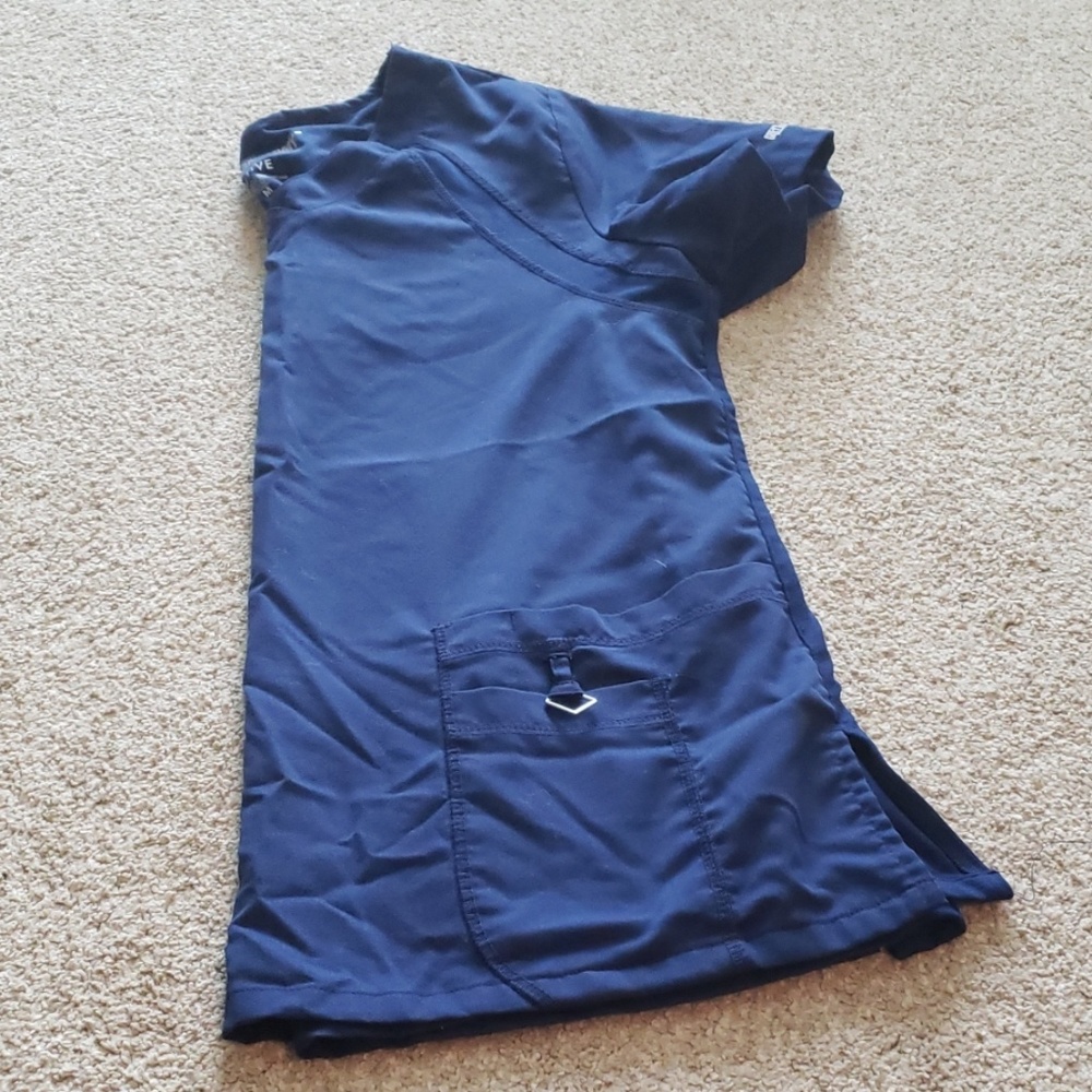 EUC navy scrub top